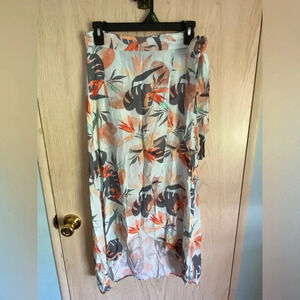 Shore Tropical Print Rayon Wrap Skirt Sz Medium